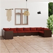 vidaXL 10 Piece Garden Lounge Set in Brown