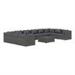 vidaXL 11 Piece Steel Garden Lounge Set in Gray