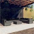 vidaXL 11 Piece Steel Garden Lounge Set in Gray