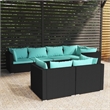vidaXL 7 Piece Garden Lounge Set in Black/Blue