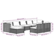 vidaXL 9 Piece Steel Garden Lounge Set in Red/Brown
