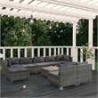 vidaXL 10 Piece Steel Large Garden Lounge Set in Gray