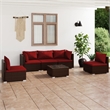vidaXL 6 Piece Steel Large Garden Lounge Set in Brown