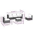 vidaXL 6 Piece Steel Large Garden Lounge Set in Brown