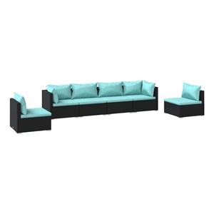 vidaXL 6 Piece Garden Lounge Set in Black