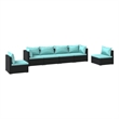 vidaXL 6 Piece Garden Lounge Set in Black