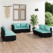 vidaXL 6 Piece Steel Garden Lounge Set in Black