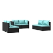 vidaXL 6 Piece Steel Garden Lounge Set in Black
