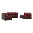 vidaXL 6 Piece Garden Lounge Set in Red/Brown
