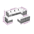 vidaXL 8 Piece Steel Garden Lounge Set in Gray
