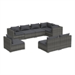 vidaXL 8 Piece Steel Garden Lounge Set in Gray