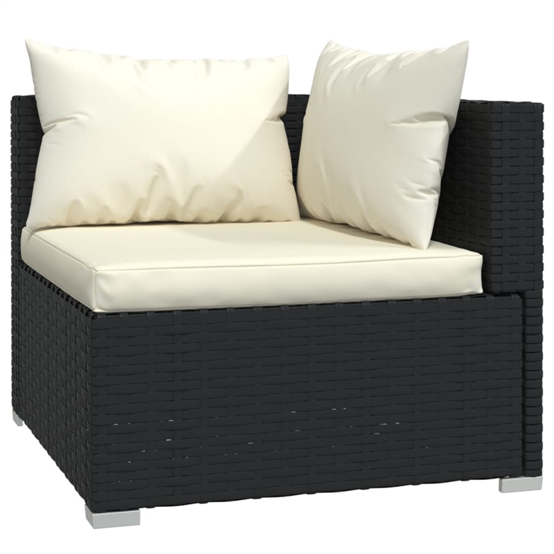 vidaXL Garden Lounge Set in Black/Cream