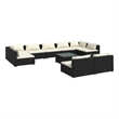 vidaXL Garden Lounge Set in Black/Cream