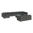 vidaXL 10 Piece Steel Large Garden Lounge Set in Gray