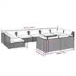 vidaXL 9 Piece Steel Small Garden Lounge Set in Black
