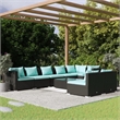 vidaXL 9 Piece Large Garden Lounge Set in Black/Blue
