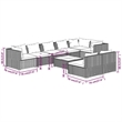 vidaXL 9 Piece Large Garden Lounge Set in Black/Blue