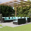 vidaXL 9 Piece Steel Garden Lounge Set in Black