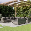 vidaXL 10 Piece Steel Garden Lounge Set in Gray