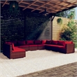 vidaXL 10 Piece Poly Rattan Garden Lounge Set in Brown