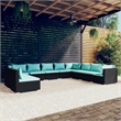 vidaXL 10 Piece Poly Rattan Garden Lounge Set in Black