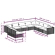 vidaXL 10 Piece Poly Rattan Garden Lounge Set in Black