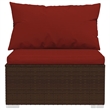 vidaXL Poly Rattan Garden Lounge Set in Red/Brown