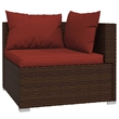 vidaXL Poly Rattan Garden Lounge Set in Red/Brown