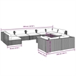 vidaXL Poly Rattan Garden Lounge Set in Red/Brown