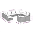 vidaXL 11 Piece Steel Garden Lounge Set in Brown