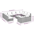 vidaXL 12 Piece Steel Garden Lounge Set in Red/Brown
