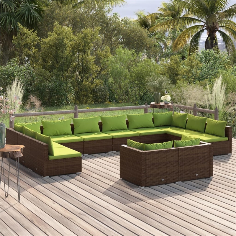 vidaXL Steel Garden Lounge Set in Brown