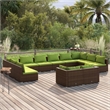 vidaXL Steel Garden Lounge Set in Brown