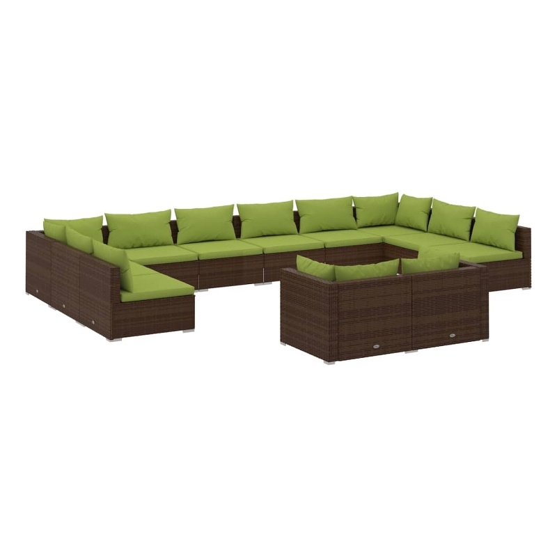 vidaXL Steel Garden Lounge Set in Brown
