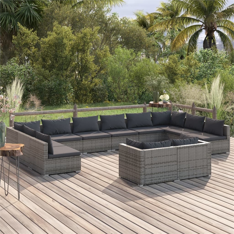 vidaXL Steel Garden Lounge Set in Gray/Anthracite