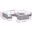 vidaXL Steel Large Garden Lounge Set in Black