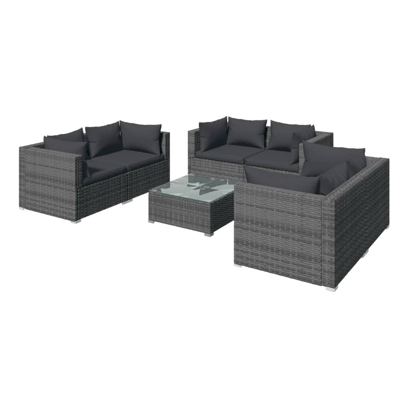 vidaXL 7 Piece Garden Lounge Set in Gray