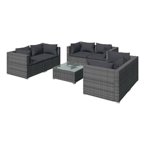 vidaXL 7 Piece Garden Lounge Set in Gray