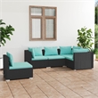 vidaXL 5 Piece Garden Lounge Set in Black/Blue