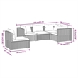 vidaXL 5 Piece Garden Lounge Set in Black/Blue