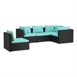 vidaXL 5 Piece Garden Lounge Set in Black/Blue