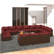 vidaXL 13 Piece Steel Large Garden Lounge Set in Brown