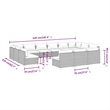 vidaXL 13 Piece Steel Large Garden Lounge Set in Brown
