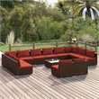 vidaXL 13 Piece Steel Small Garden Lounge Set in Brown