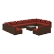 vidaXL 13 Piece Steel Small Garden Lounge Set in Brown