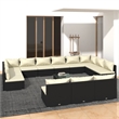 vidaXL 13 Piece Steel Garden Lounge Set in Black