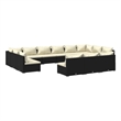 vidaXL 13 Piece Steel Garden Lounge Set in Black