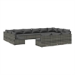 vidaXL 13 Piece Poly Rattan Garden Lounge Set in Gray