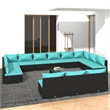 vidaXL Steel Garden Lounge Set in Black/Blue