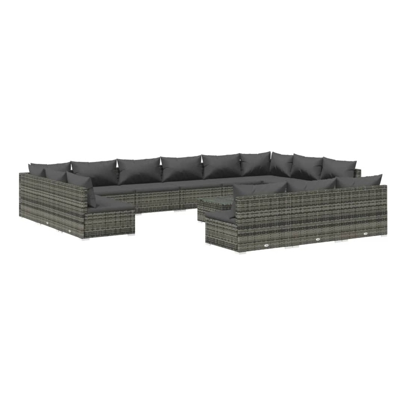 vidaXL 14 Piece Garden Lounge Set in Gray/Anthracite